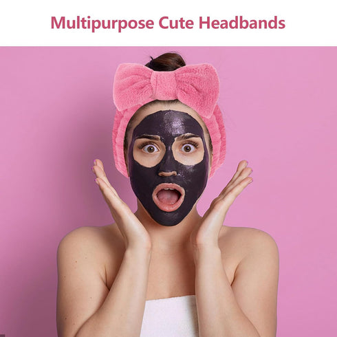 Ondder 8 Pcs Spa Headband Makeup Headband, Fuzzy Terry Cloth Face Wash Headband for Women