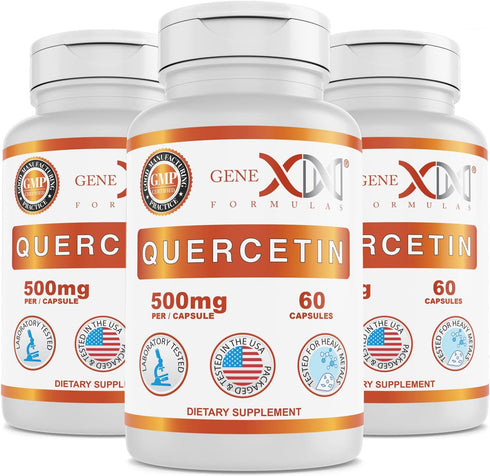 GENEX Quercetin 500mg, Non-GMO, Gluten-Free, 60 Capsules (3 Pack)