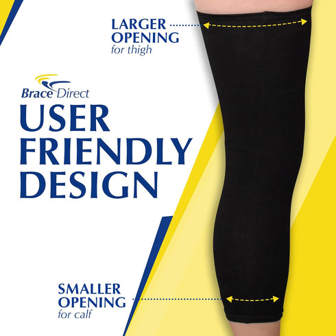 Brace Direct Knee Brace Undersleeve - Compression Liner for Orthopedic Knee Supports, Non-Slip Breathable Sleeve (SM/MD)
