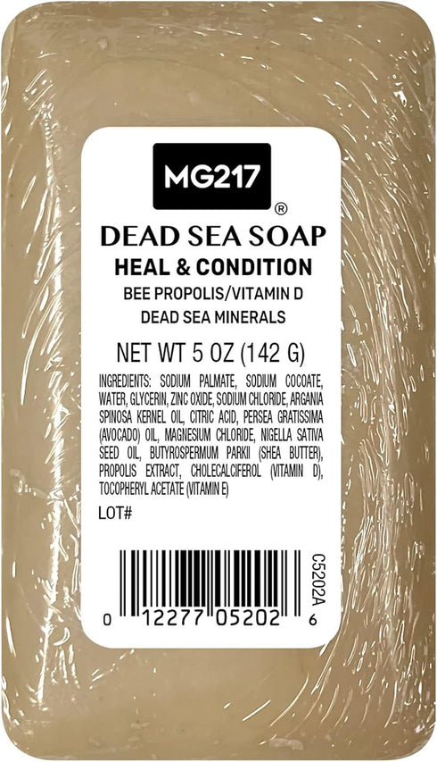 MG217 Psoriasis Dead Sea Exfoliating Bar Soap, Heal & Condition with Dead Sea Salt & Vitamin D3 for Skincare