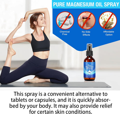 Xaarty 2 oz Magnesium Oil for Feet, Pure Magnesium Oil Spray in Glass Bottle, Nourish The Skin, Alleviate Hair Loss, fl