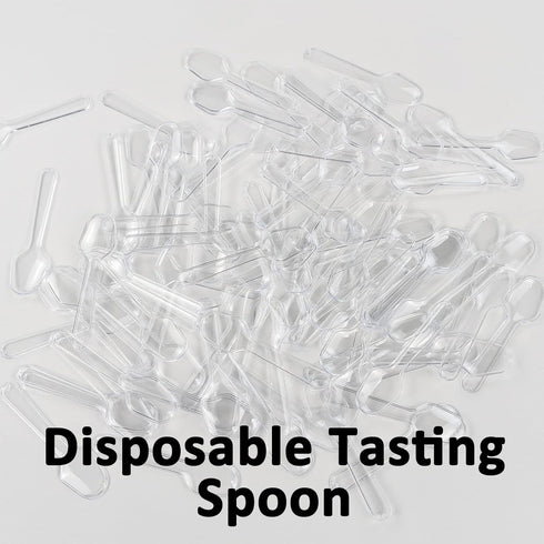 500PCS Clear Plastic Cutlery, Disposable Small Spoons for Tasting Dessert, Jelly, Ice Cream, Cake