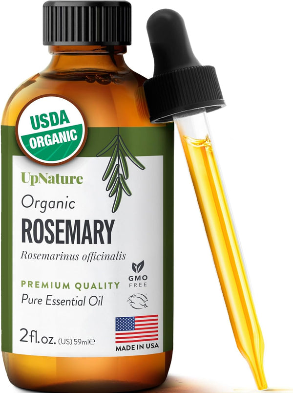 UpNature Organic Rosemary Oil, 100% Pure Rosemary for Hair, Scalp, Skin, 2oz