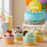 Ninehaoou 100 Pack 8 oz Frozen Paper Ice Cream Cups with Wooden Spoons, Disposable Dessert Bowls, Colorful Sundae Bar