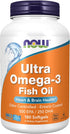 NOW Ultra Omega-3 Molecularly Distilled and Enteric Coated, 180 Softgels