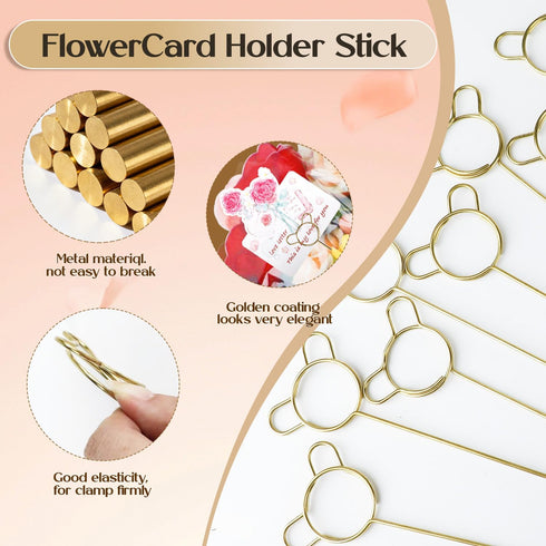 Pinsit 50 50 22 14 Inches PCS Flower Wrapping Paper for Bouquets with PCS Floral Card Holder Picks and Ribbons, Kraft