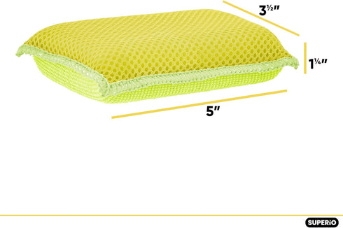 Microfiber Sponges for Dishes, Non-Scratch Heavy Duty Household Cleaning Sponges, Multi-Purpose Dish Sponge Pack of 3