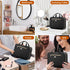 Women's Travel Toiletry Bag, Hanging Makeup Organizer for Accessories and Full-size Toiletries in Medium Black