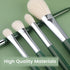 Natural Goat Hair Makeup Brushes Set Labeled 9 Piece Face and Eye Brush Set Ultra soft hair Foundation, Concealer, Blush, Contour, Blending, Eyeshadow Kabuki travel makeup brush set (green)