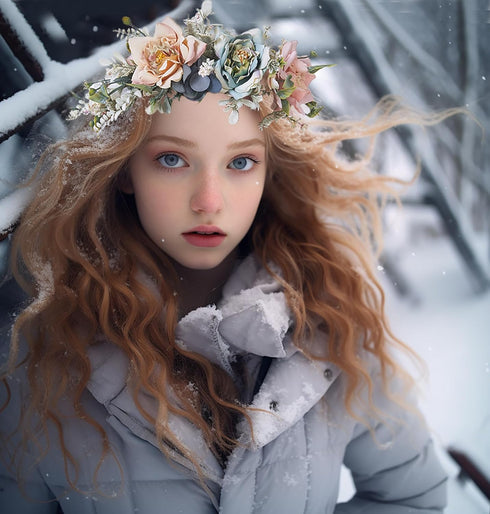 Vivivalue Fairy Flower Crown, Woodland Floral Headband, Elven Circlet Accessory for Women Girls Halloween Cosplay