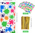100 Pcs Colorful Paint Splatter Print Artist Treat Bags - Cellophane Candy Bags for Art Party Favors