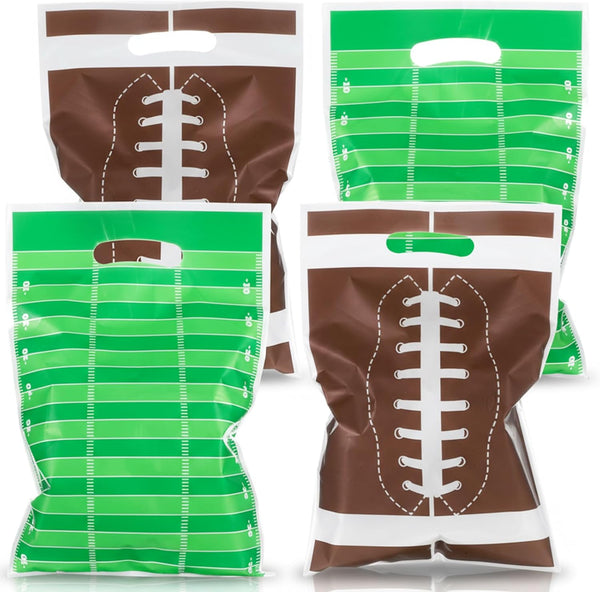 WJIAAA 60 Pcs Football Goodie Bags with Handle, Party Favors Treat Snack Bags