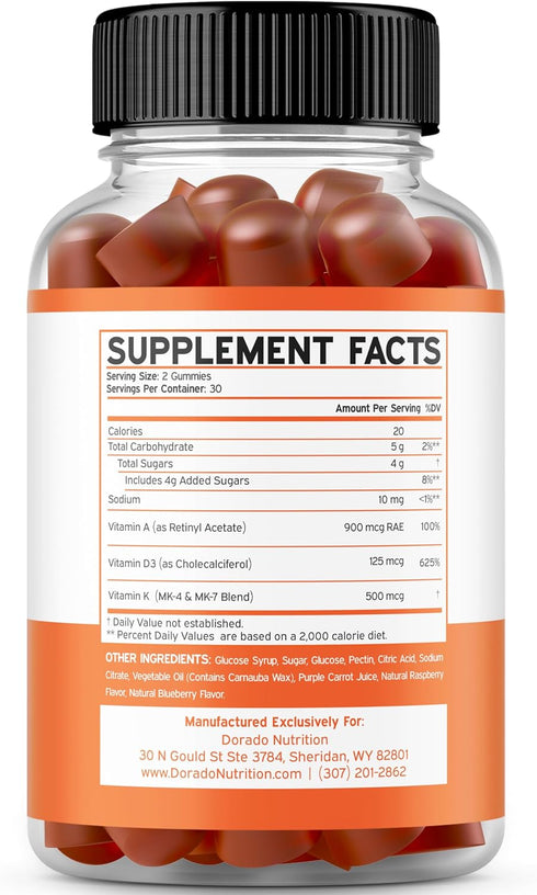 ADK Gummies Vitamin D3 K2 Gummies (60 Sugar Free Gummies) Vitamin D3 K2 10000iu/ 5000iu - ADK Vitamin Supplement - Vitamin ADK - Vitamin D & K - ADK 10 Vitamin Supplement - Vegan - Non GMO - USA Made