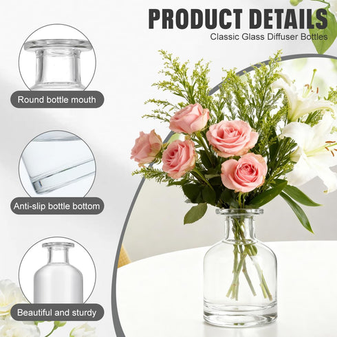 UPSTORE 150ml/5oz Sets Empty Glass Diffuser Bottle Diffuser Jars Aromatherapy Storage Container Fragrance Accessories