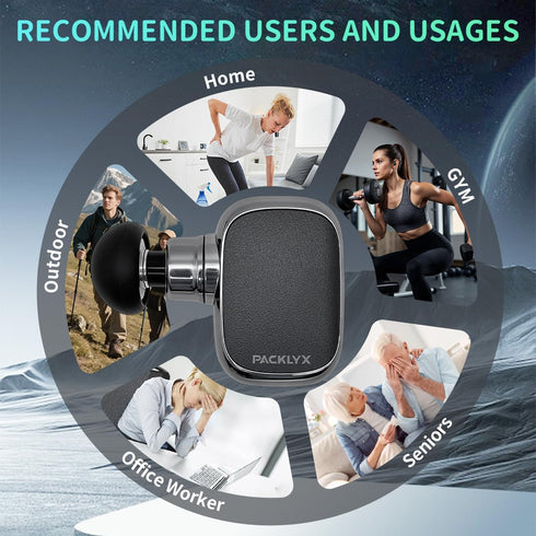 Packlyx 10mm Mini Massage Gun Deep Tissue, Handheld Muscle Massager for Pain Relief and Full Body Relaxation