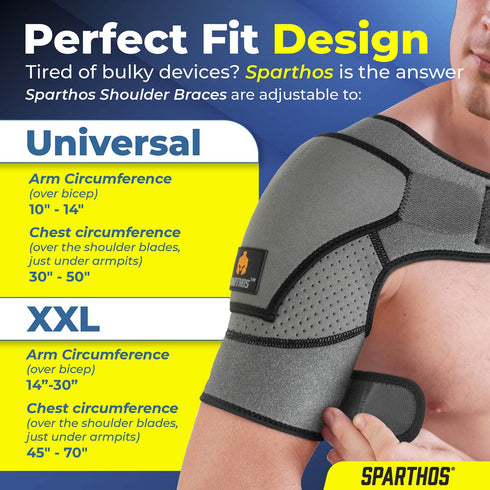 Sparthos Shoulder Brace for Light Support - Adjustable Sleeve for Rotator Cuff Relief, Fits Left or Right
