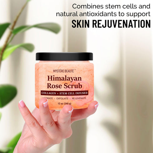 Himalayan Salt Body Scrub: 12 oz each Twin Pack with Collagen and Stem Cells, Exfoliating Salt Scrub for Cellulite,