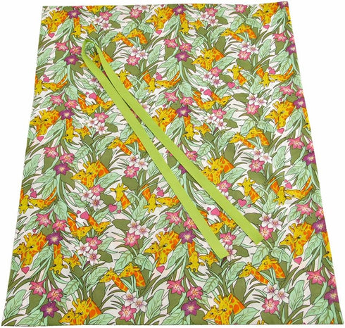 VZWraps Giraffes Reusable Fabric Gift Bag for Baby Shower or Birthday (Jumbo 27 Inches Wide by 33 Inches High)