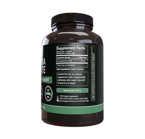 Yerba Mate (365 Capsules) by PURE ORIGINAL INGREDIENTS - No Fillers, Always Pure