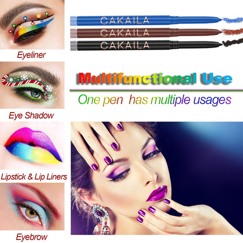 18 Colorful Eyeliner Pen Set, Eye Shadow Pencil, Pearl Eyeliner Kit, Waterproof Retractable Eye Makeup for Women