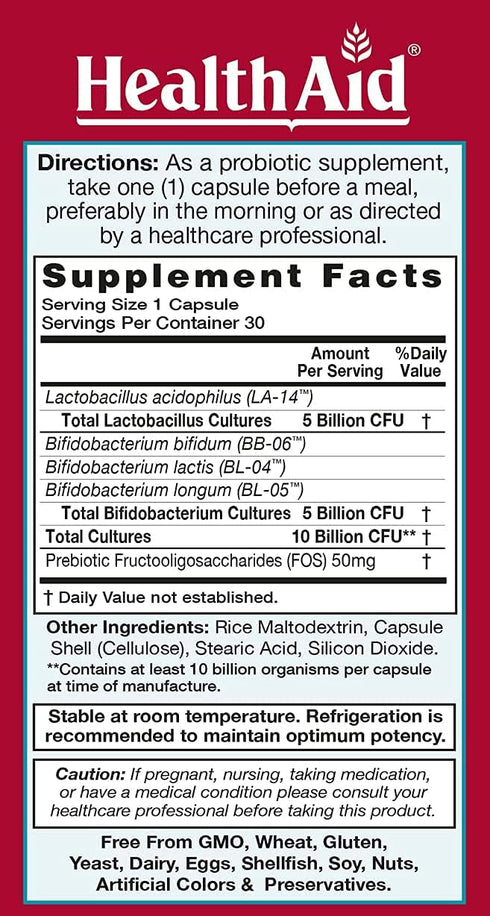 DailyProbio, 10 Billion with Prebiotic, Daily Support, Vegan, Non-GMO, Dairy and Gluten Free