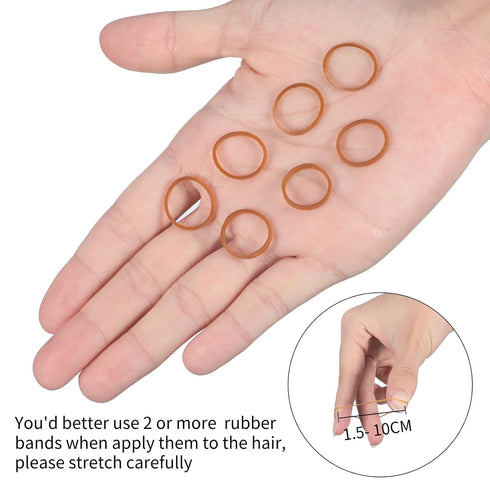 Hicarer 1000 Mini Rubber Bands, Soft Elastic Bands for Hair Braids, 1.5 cm, Brown