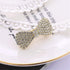 Ruihfas 2Pcs Mini Hair Bow Barrettes Clip - Full Crystal Rhinestone Fashion Accessories for Women & Girls