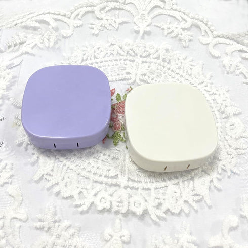 2 Pack Cute Contact Lens Case Travel Kit, Contact Case with Mirror, Tweezers, Remover Tool for Daily Use