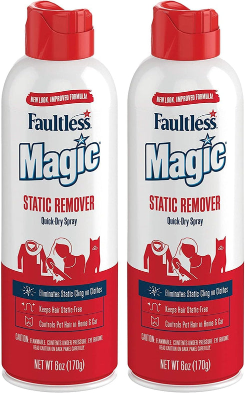 Magic Static Remover, Pack of 2, Eliminates Static Cling, Anti-Static Spray for Clothes
