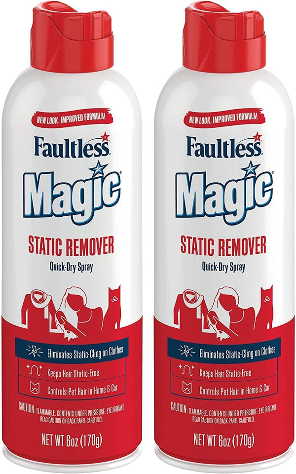 Magic Static Remover, Pack of 2, Eliminates Static Cling, Anti-Static Spray for Clothes