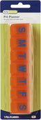 EZY DOSE Weekly (7-Day) Pill Case, Medicine Planner, Large Contoured Compartments, Amber Lids