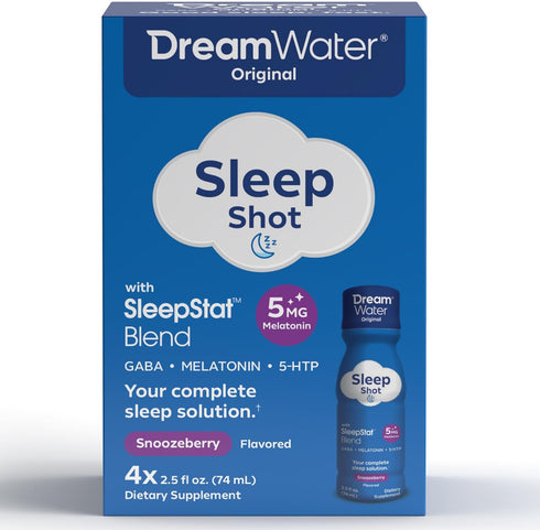 Dream Water Sleep Aid Supplement Drink, Melatonin 5mg, Snoozeberry, 4-Count