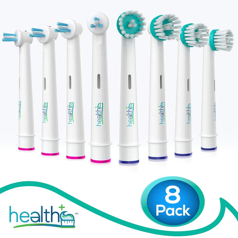 Compatible Oral-B Electric Toothbrush Replacement Head - 8-Pack | Ortho and Power Tip Bristles with Dupont Bristles for