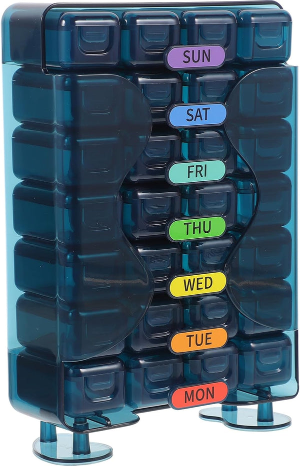 Portable Weekly Pill Organizer Box Compartments Reusable Medicine Case for Travel Home