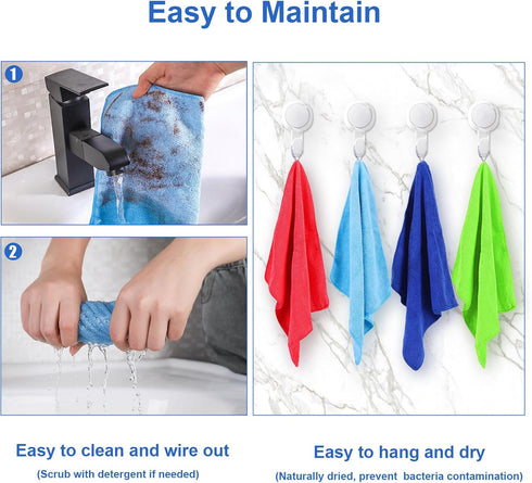 ovwo 12Pcs Premium Microfiber Cleaning Cloth, Highly Absorbent Household Cleaning Supplies - for Kitchen Towels, Dish