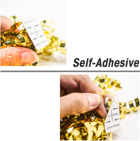 CT CRAFT LLC Metallic Curly Bow Self-Adhesive Ribbon, 10mm x 8 Strands, 12 PCS Multi-Color for Gift Wrapping