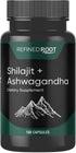 Shilajit Supplement 1000mg & Ashwagandha 500mg (180 Capsules) - Pure Himalayan Organic - Stronger than Resin