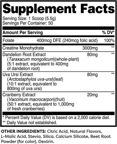 Pump-It-Up Creatine (50 Servings, Strawberry Lemonade) - Creatine Monohydrate with Dandelion & Cranberry