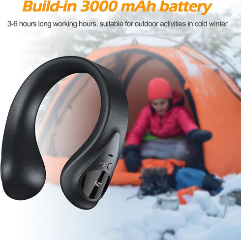 Portable Rechargeable Neck Warmer, Soft Leather Cordless Heated Scarf with 12 Heat Levels for Pain Relief