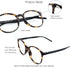 VisionGlobal Blue Light Blocking Glasses for Women/Men, Anti Eyestrain, Stylish Oval Frame, Tortoise, +1.75