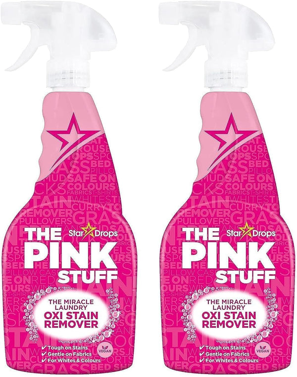 Stardrops The Pink Stuff Miracle Laundry Oxi Stain Remover Spray, 2-Pack Bundle for Laundry Stain Removal