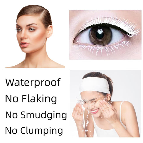 White Lashes Volume Mascara, Waterproof Fast Dry Eyelashes Curling Lengthening Primer for Party Stage Use