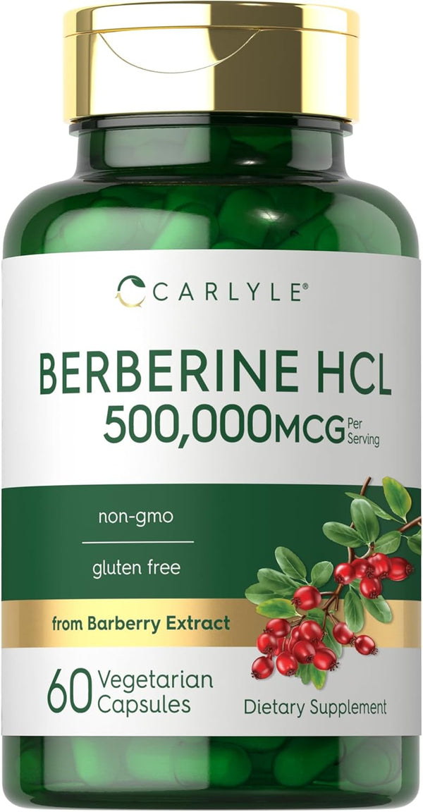 Carlyle Berberine Supplement 500,000mcg | 60 Capsules | Vegetarian, Non-GMO, Gluten Free Berberine HCL