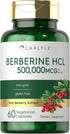 Carlyle Berberine Supplement 500,000mcg | 60 Capsules | Vegetarian, Non-GMO, Gluten Free Berberine HCL