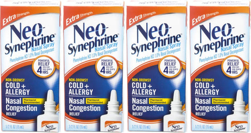 Neo-Synephrine Nasal Spray, Extra Strength Formula, 0.50 Ounces Each, Value Pack of 4