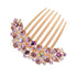 Women Rhinestone Inlaid Flower Hair Comb, Hairpin Barrette Accessory, Perfect Mother's Day Gifts (Purple)