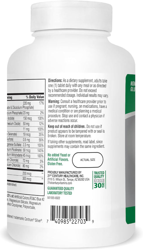 21st Century Sentry Senior Tablets, 265 Count