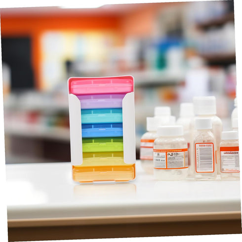 VALICLUD Weekly Travel Medicine Organizer Case Portable Pill Holder with Magnetic Lid Compact Plastic Cute Pill Box