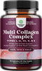 Advanced Multi Collagen Complex - Biotin and Collagen Supplement for Men and Women - Type 1 2 3 5 & X Collagen Pills