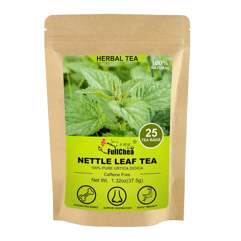 FullChea - Nettle Leaf Tea Bags, 25 Teabags, 1.5g/bag - Naturally Stinging Nettle Tea, Support Eye Health & Strengthen